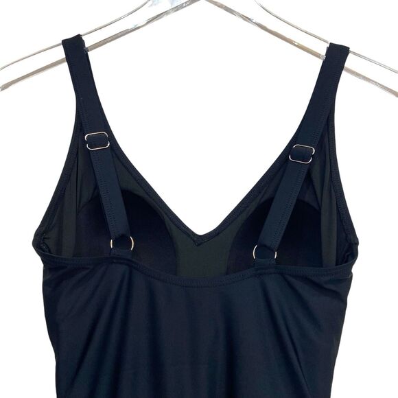 NWOT Women’s Witchy One-Piece Black Swim Dress Tummy Control Swimsuit Size S - Picture 7 of 12